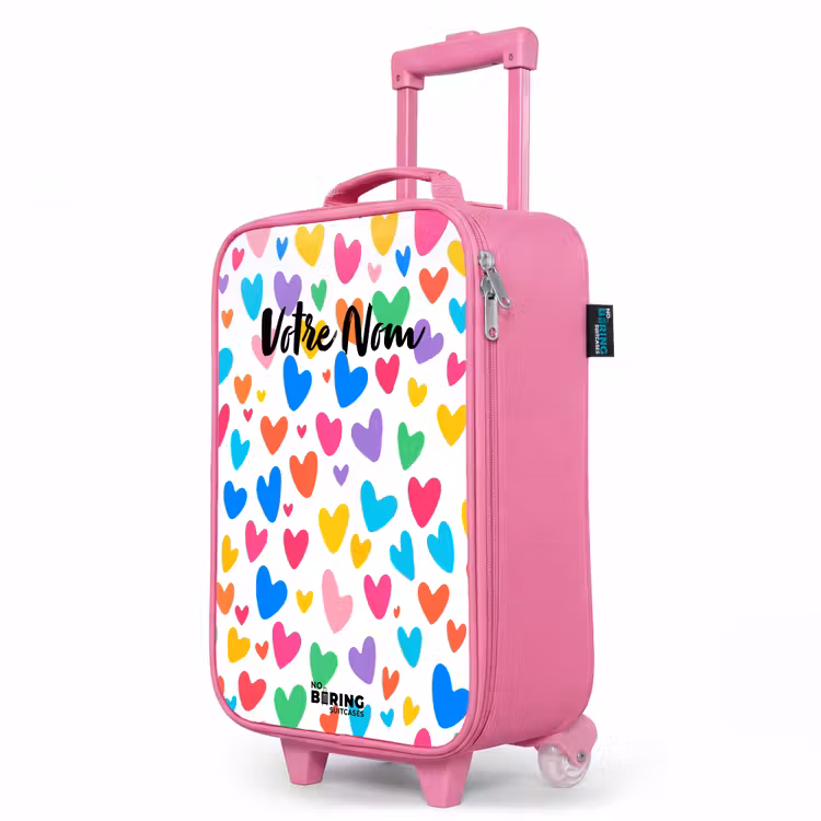 Valise enfant - Rose - Coeurs colorés — 8