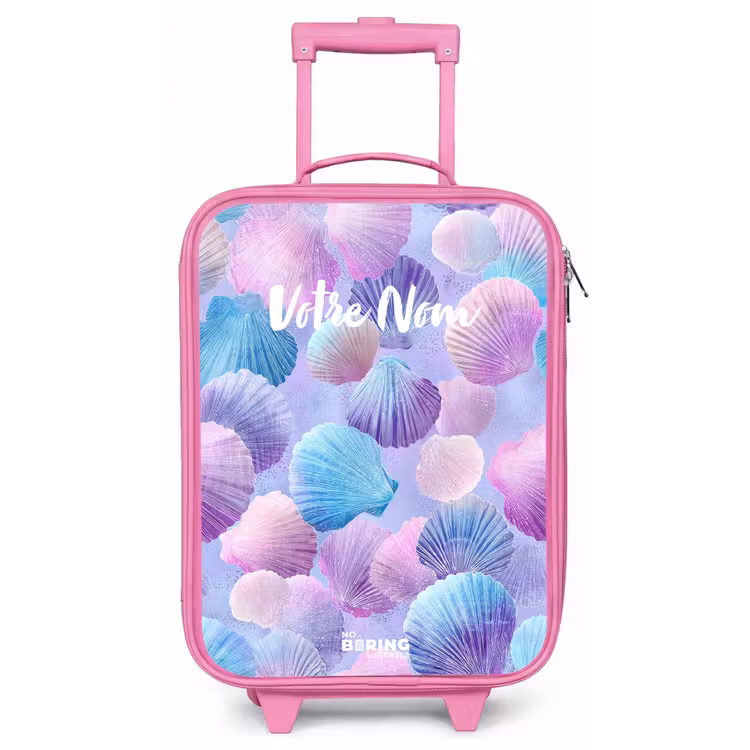Valise enfant - Rose - Coquilles colorées sur fond violet — 1