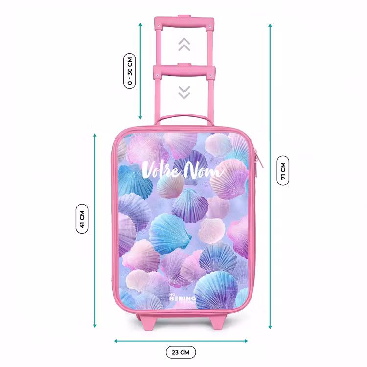 Valise enfant - Rose - Coquilles colorées sur fond violet — 6