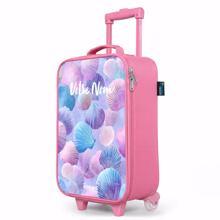Valise enfant - Rose - Coquilles colorées sur fond violet — 8