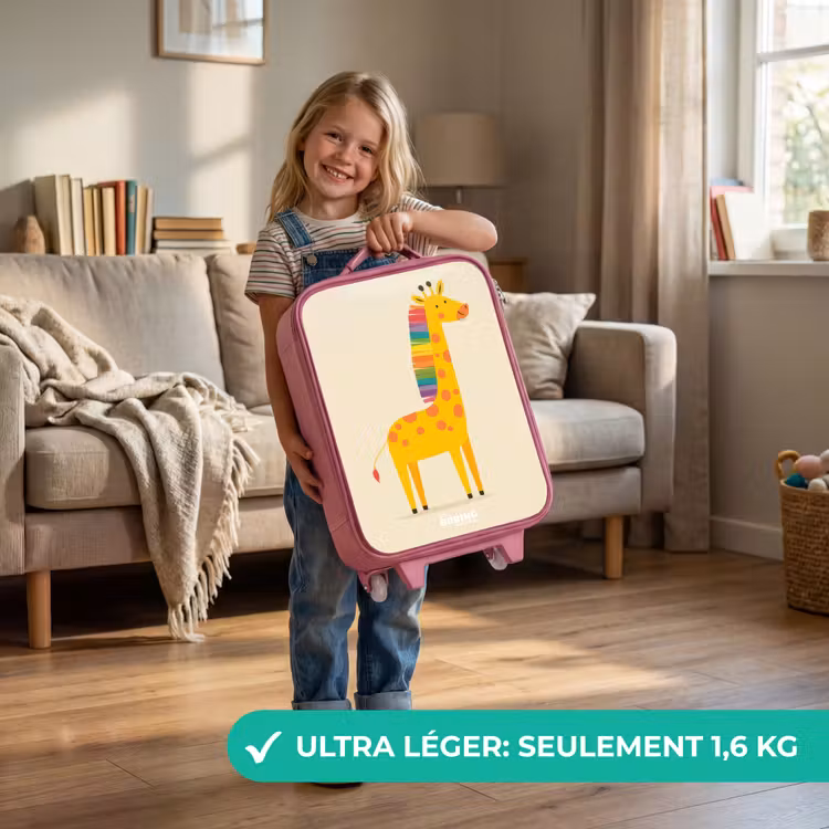 Valise enfant - Rose - Girafe - Animal - Coloré — 3
