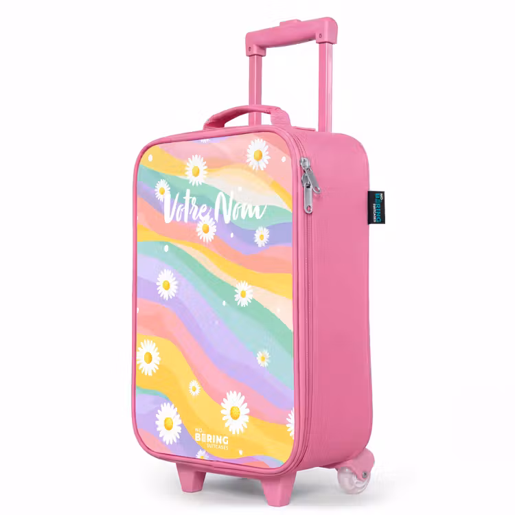 Valise enfant - Rose - Marguerites sur fond d'arc-en-ciel — 8