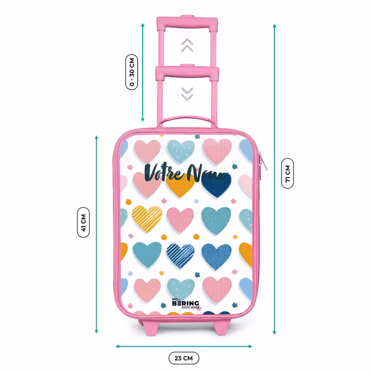 Valise enfant - Rose - Motif en forme de cœur — 6