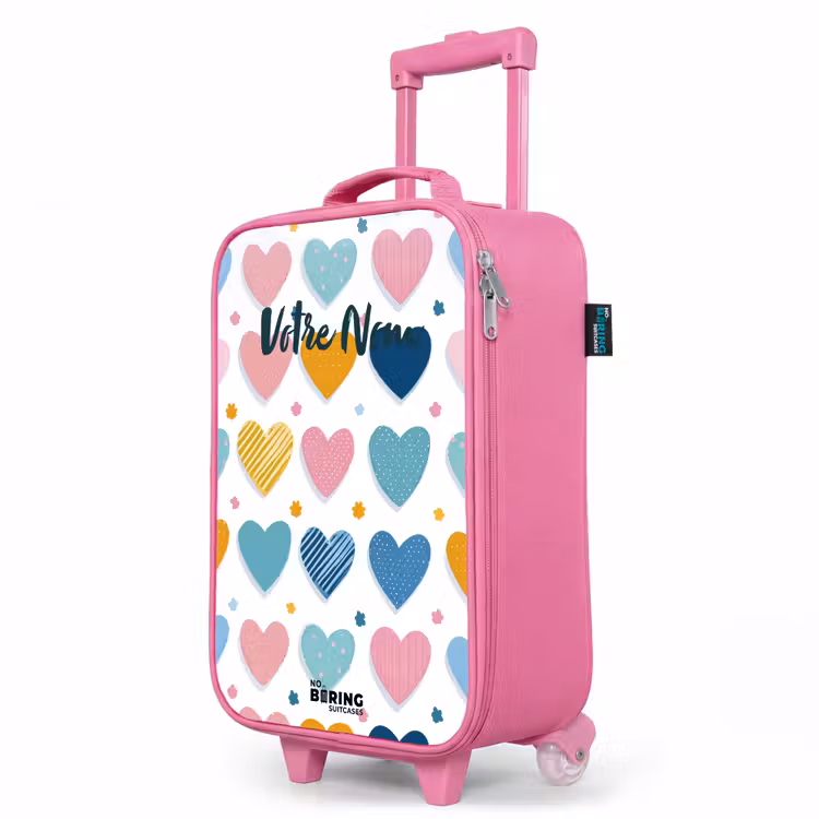 Valise enfant - Rose - Motif en forme de cœur — 8