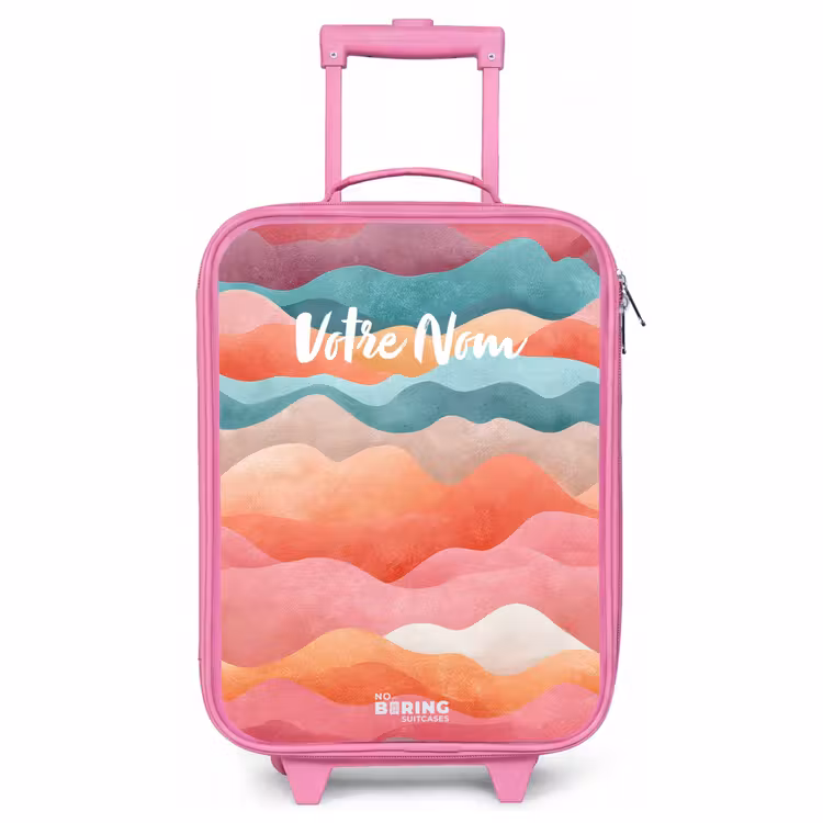 Valise enfant - Rose - Vagues abstraites — 1