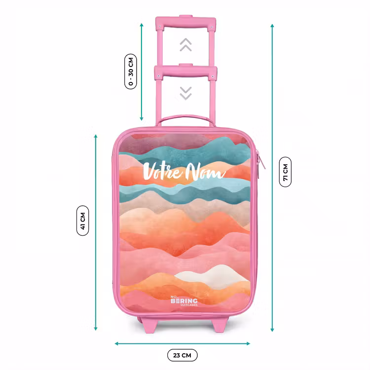 Valise enfant - Rose - Vagues abstraites — 6