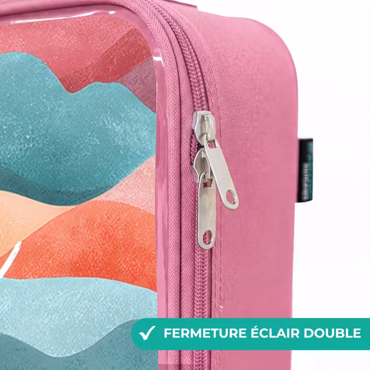 Valise enfant - Rose - Vagues abstraites — 7