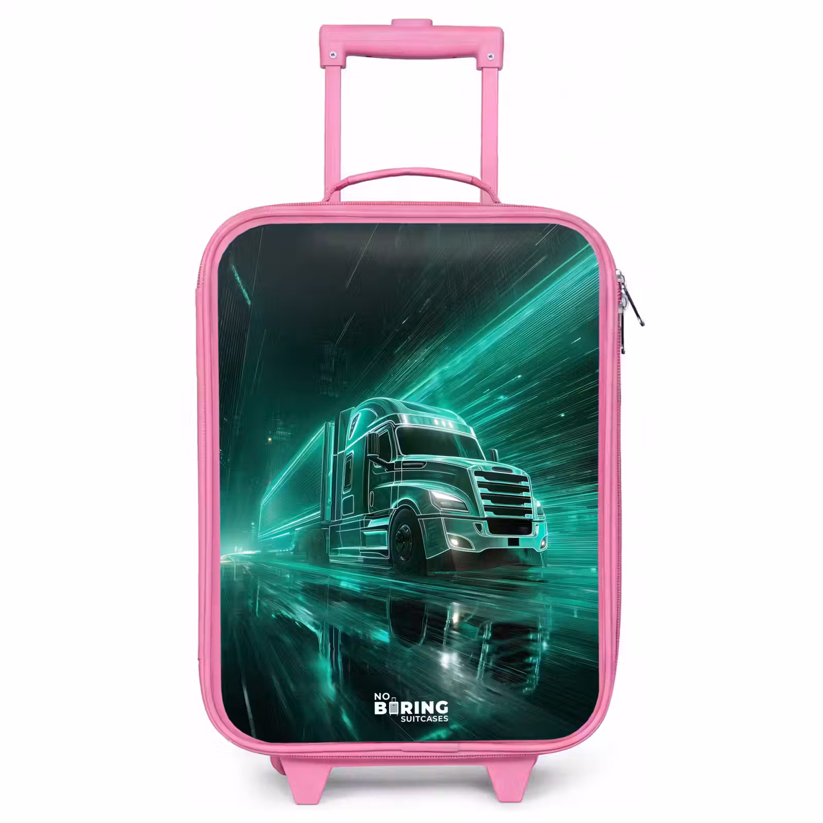 Valise enfant - Rose - Camion - Néon - Vert - Ville — 1