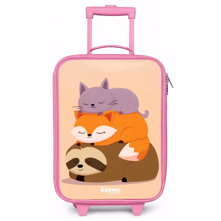 Valise enfant - Rose - Animaux - Dormir - Ensemble — 1