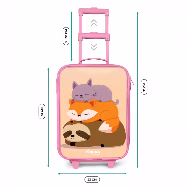 Valise enfant - Rose - Animaux - Dormir - Ensemble — 6