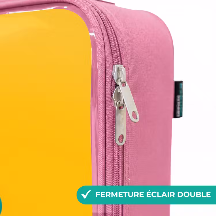Valise enfant - Rose - Hippo - Oiseaux - Jaune — 7