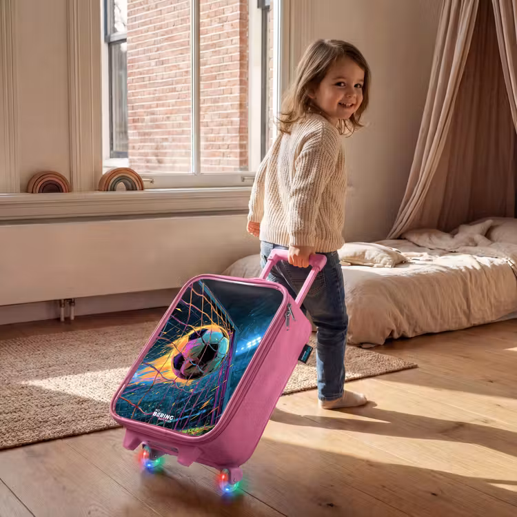 Valise enfant - Rose - Néon - Filet - Football - Coloré — 2