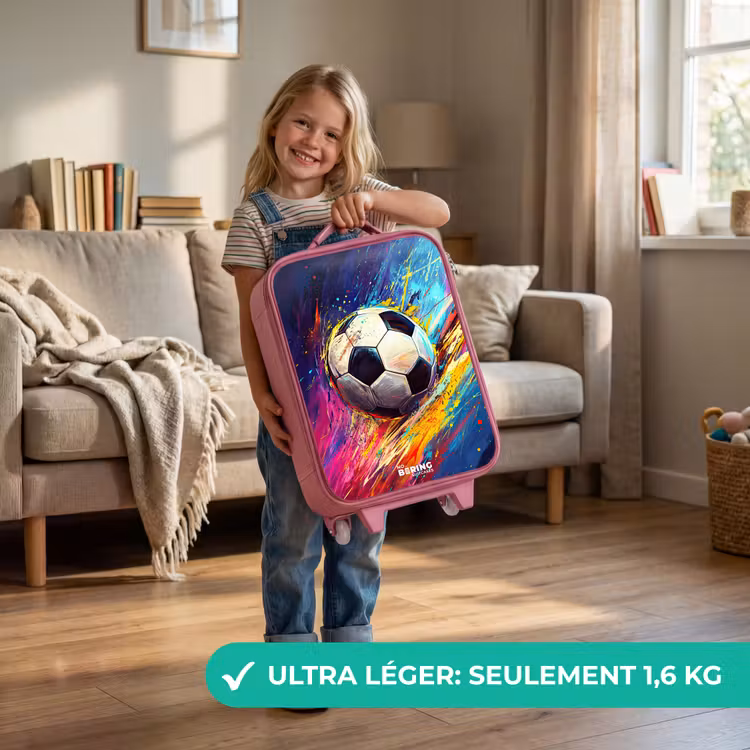Valise enfant - Rose - Néon - Football - Coloré — 3