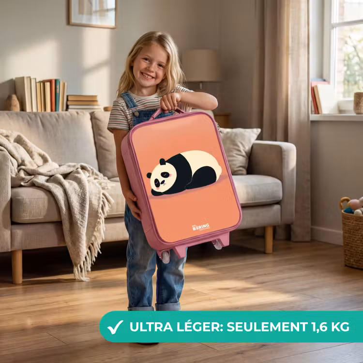 Valise enfant - Rose - Panda - Dormant - Orange — 3