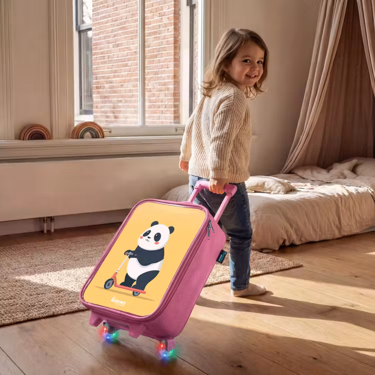 Valise enfant - Rose - Panda - Marchepied - Jaune — 2