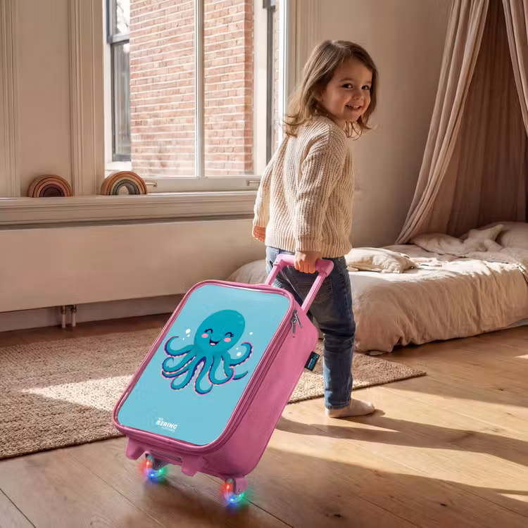 Valise enfant - Rose - Pieuvre - Eau - Bleu — 2