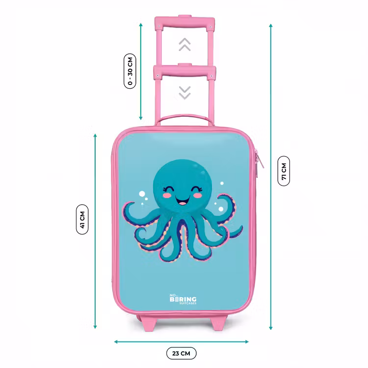 Valise enfant - Rose - Pieuvre - Eau - Bleu — 6