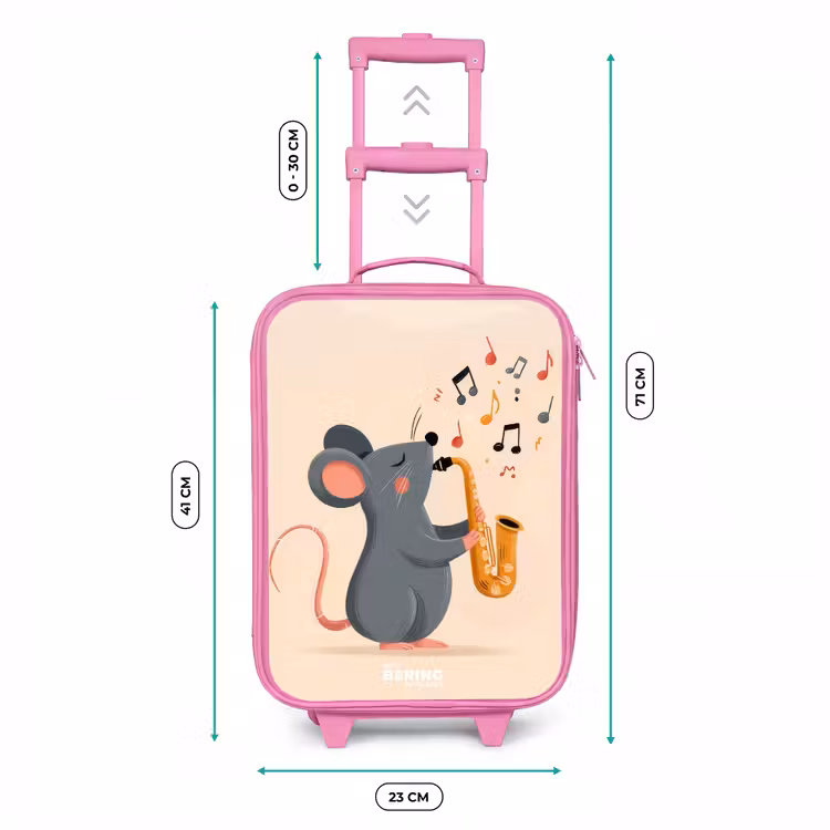 Valise enfant - Rose - Souris - Saxophone - Musique — 6