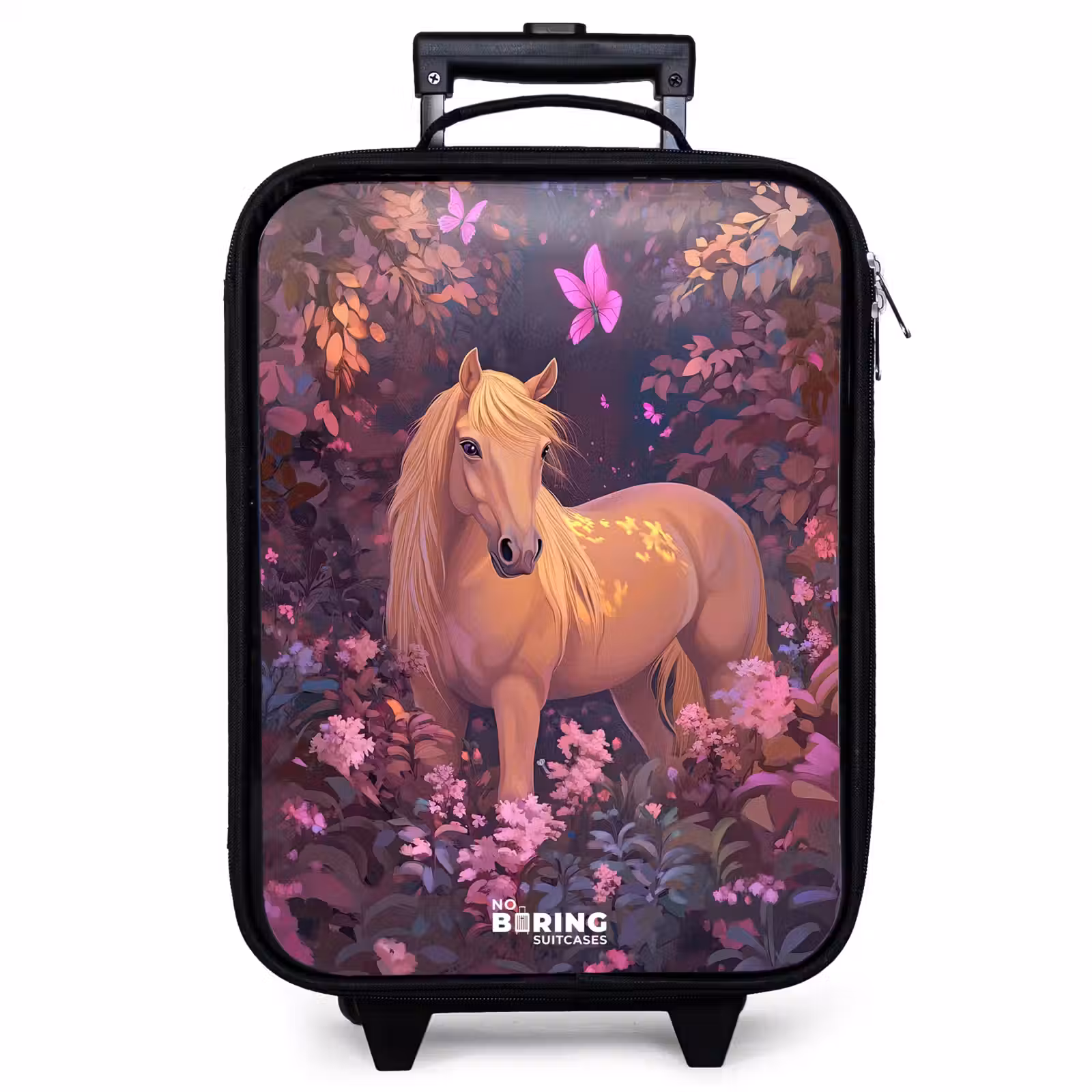 Valise enfant - Cheval - Fleurs - Violet - Papillon — 1
