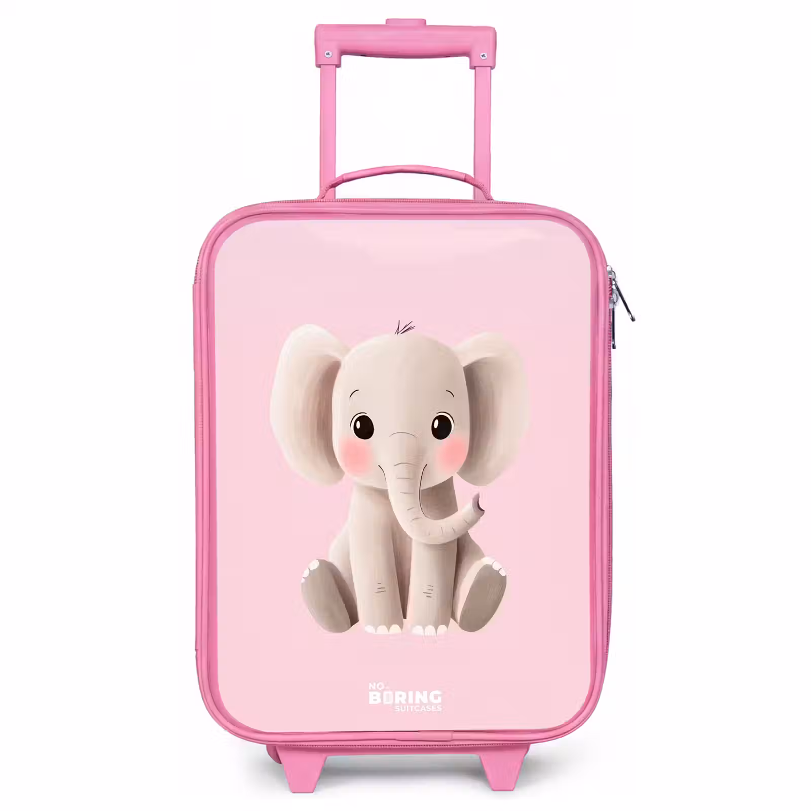 Valise enfant - Rose - Éléphant - Bébé - Fards à joues - Illustration — 1