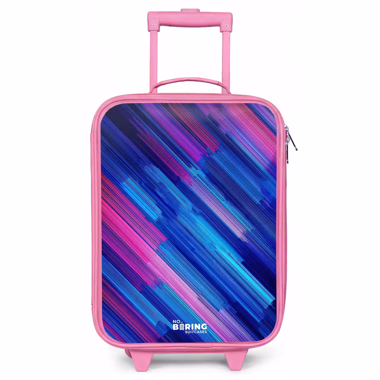 Valise enfant - Rose - Néon - Rayures - Abstrait - Bleu - Rose — 1