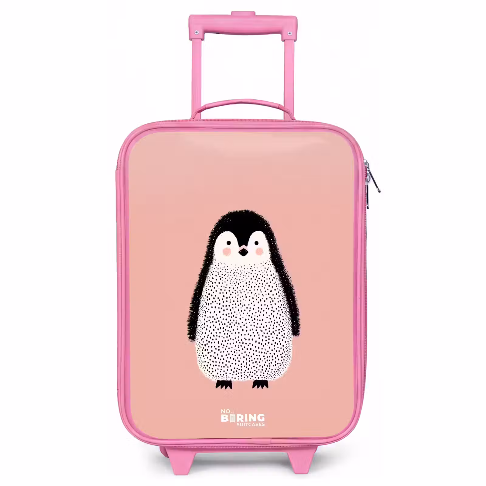 Valise enfant - Rose - Pingouin - Points - Rose - Minimaliste — 1