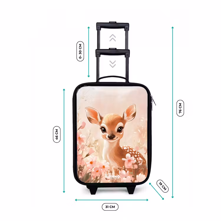 Valise enfant - Cerf - Yeux - Points - Fleurs — 7