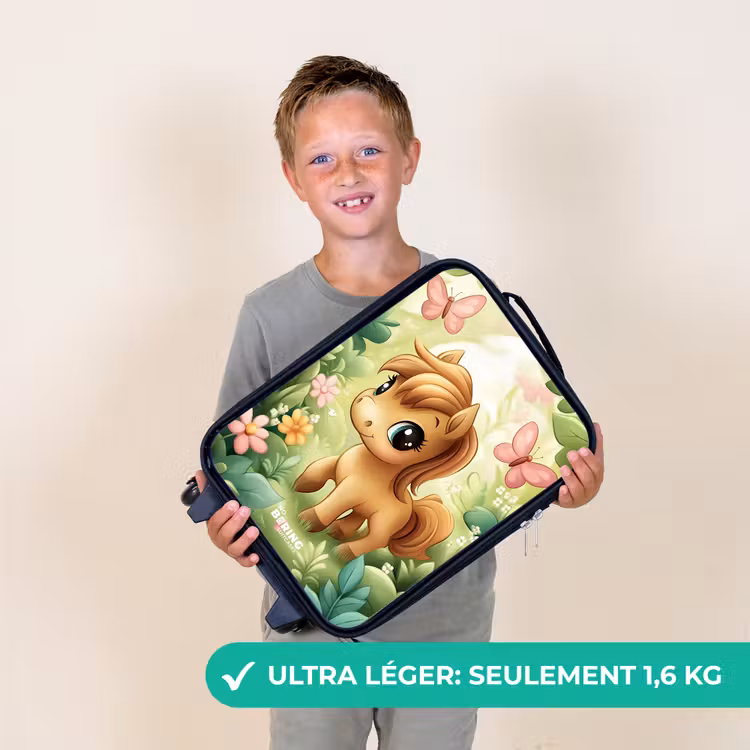 Valise enfant - Cheval - Fleurs - Papillons — 2