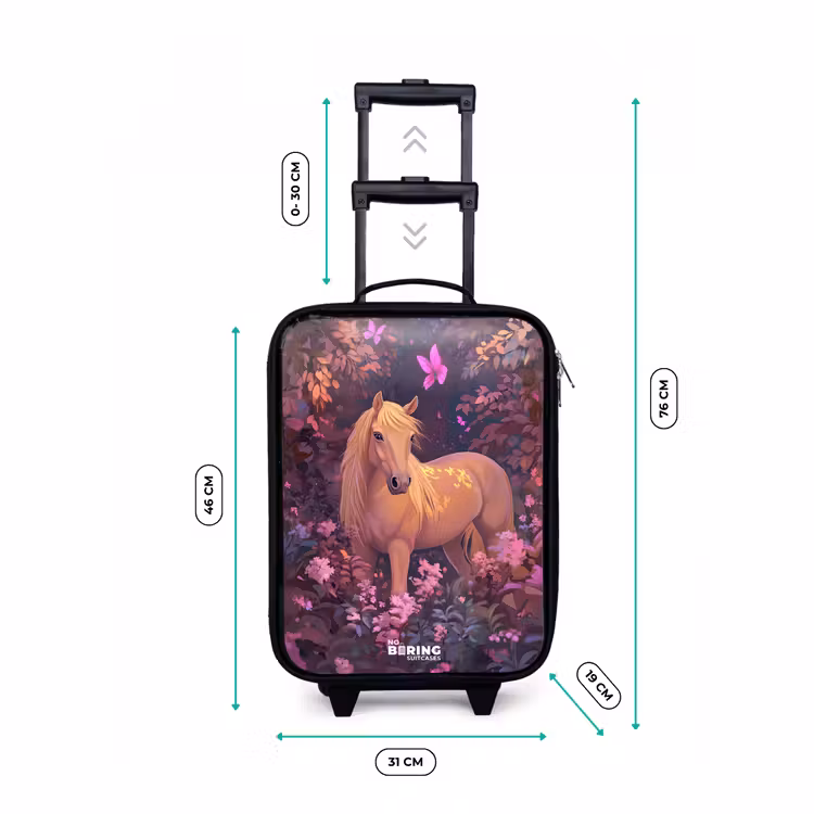 Valise enfant - Cheval - Fleurs - Violet - Papillon — 7