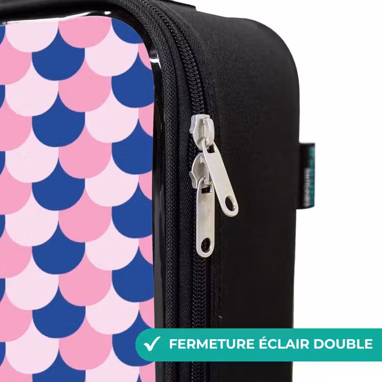 Valise enfant - Écailles - Motif - Bleu - Rose — 6