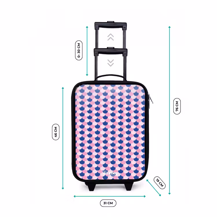 Valise enfant - Écailles - Motif - Bleu - Rose — 7