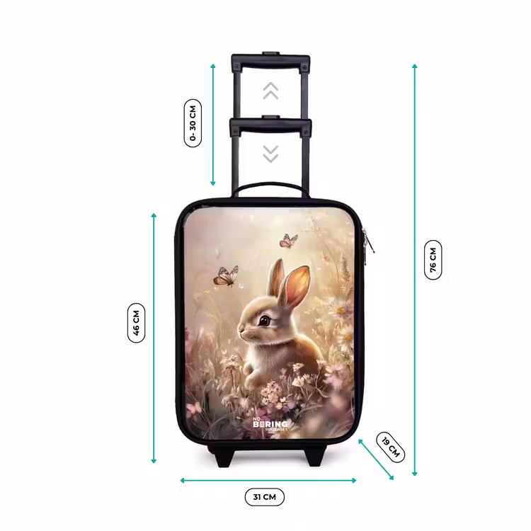 Valise enfant - Fleurs - Marron - Lapin - Papillon — 7