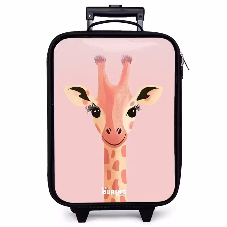 Valise enfant - Girafe - Cils - Minimaliste - Rose — 1