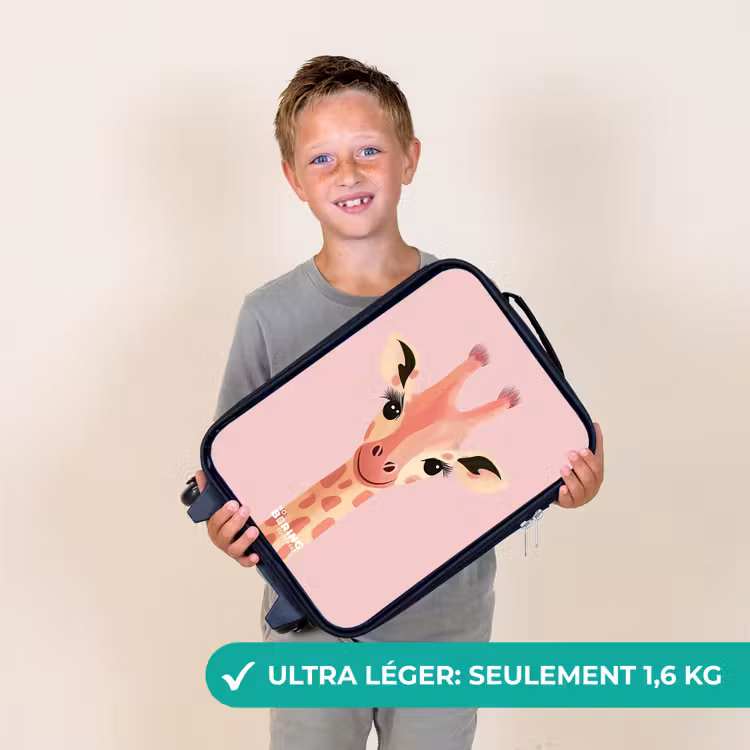 Valise enfant - Girafe - Cils - Minimaliste - Rose — 2
