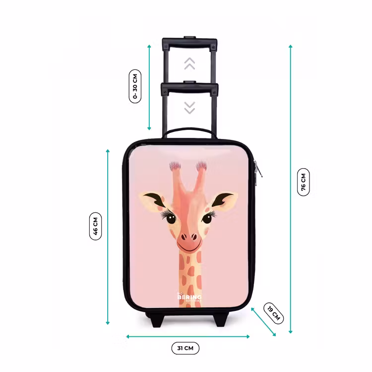 Valise enfant - Girafe - Cils - Minimaliste - Rose — 7