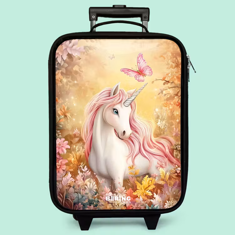 Valise enfant - Licorne - Papillon - Rose - Crinière — 3