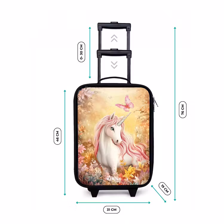 Valise enfant - Licorne - Papillon - Rose - Crinière — 7