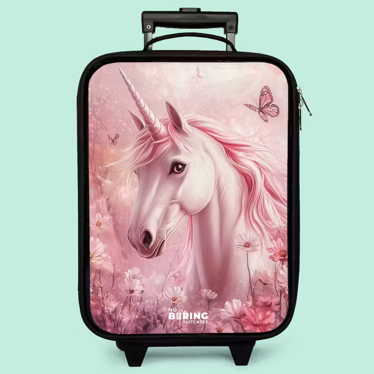 Valise enfant - Licorne - Rose - Papillons - Fleurs — 3