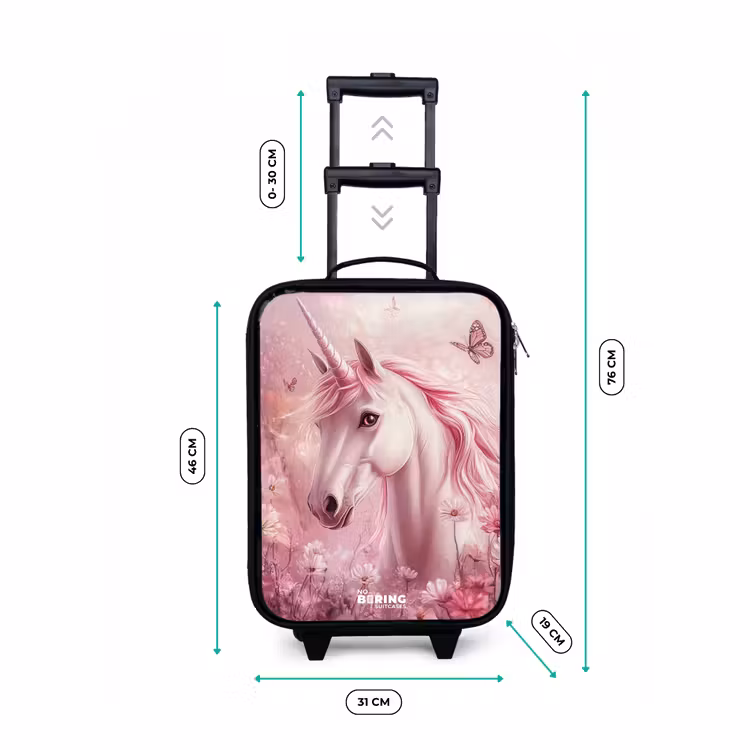 Valise enfant - Licorne - Rose - Papillons - Fleurs — 7