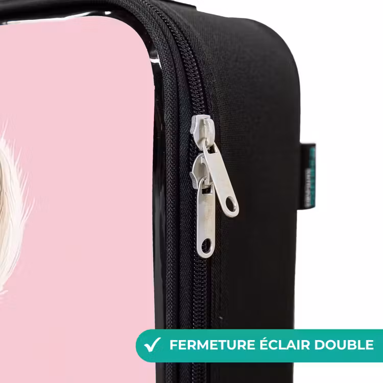 Valise enfant - Llama - Blanc - Lunettes de soleil - Cils — 6