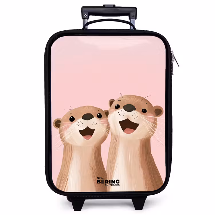 Valise enfant - Loutre - Sourire - Rose - Illustration — 1