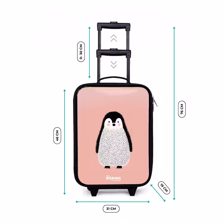 Valise enfant - Pingouin - Points - Rose - Minimaliste — 7