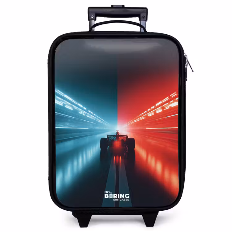 Valise enfant - Piste - Voiture de course - Néon - Rouge — 1