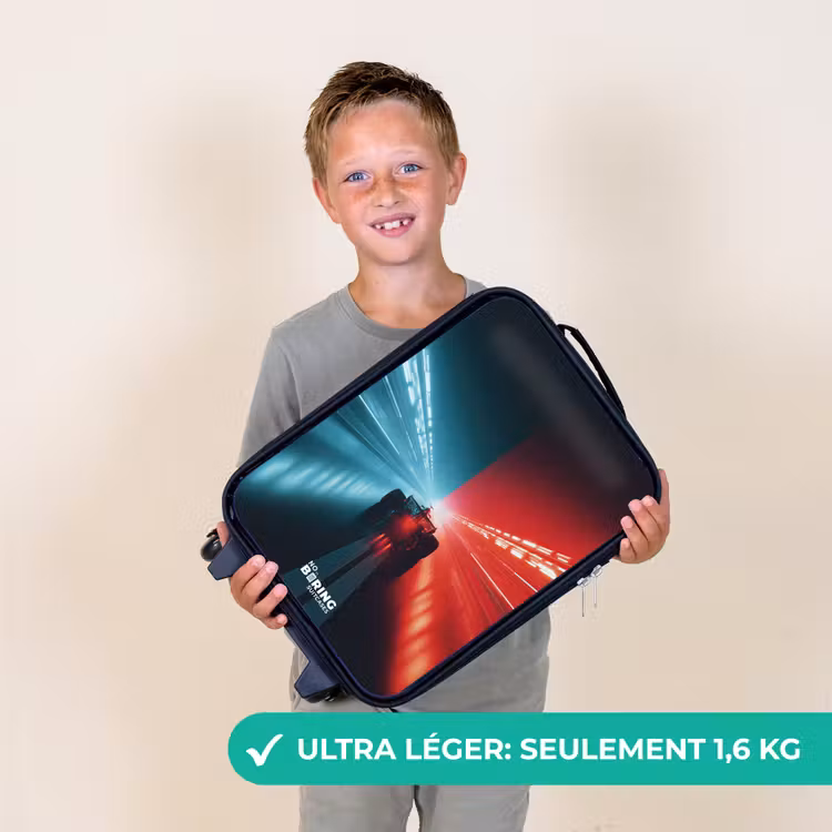 Valise enfant - Piste - Voiture de course - Néon - Rouge — 2