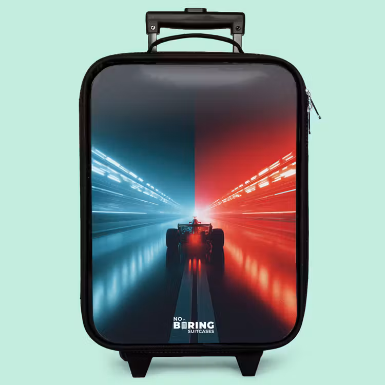 Valise enfant - Piste - Voiture de course - Néon - Rouge — 3