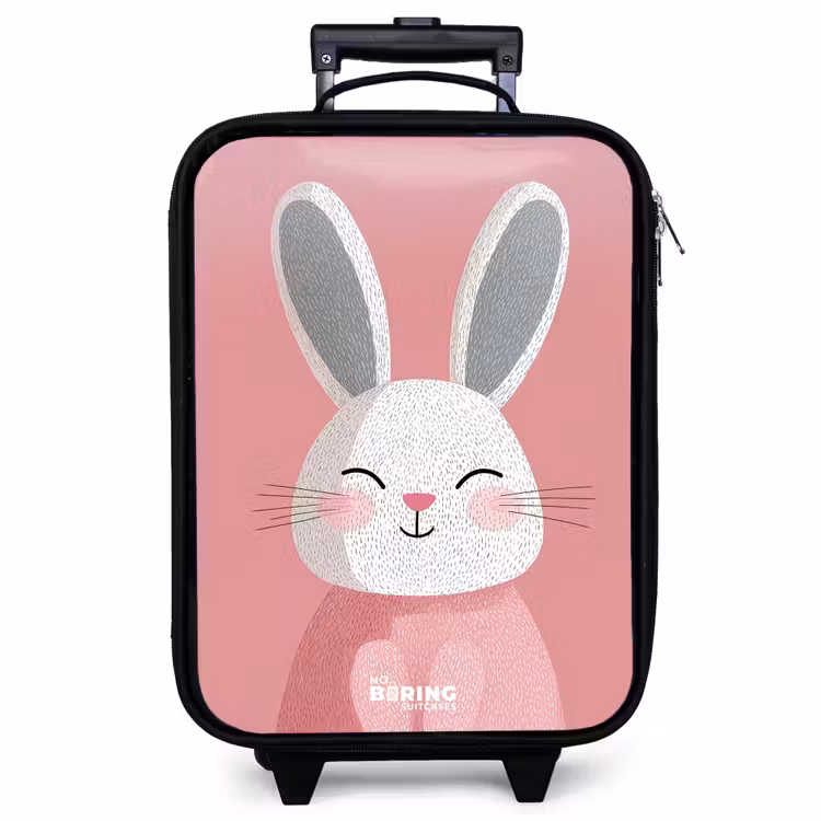 Valise enfant - Rose - Lapin - Sourire - Illustration — 1