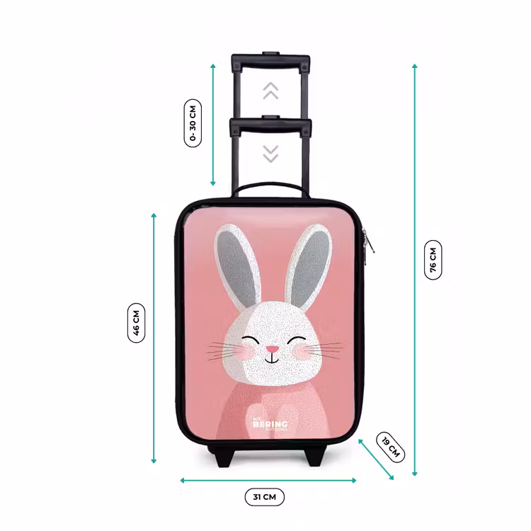 Valise enfant - Rose - Lapin - Sourire - Illustration — 7