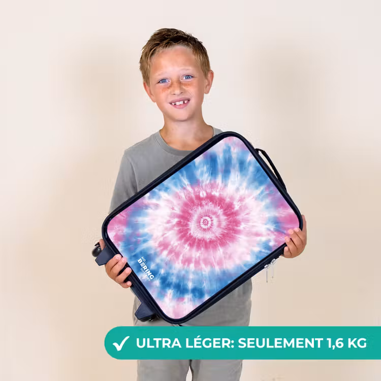 Valise enfant - Tie dye - Abstrait - Bleu - Rose — 2