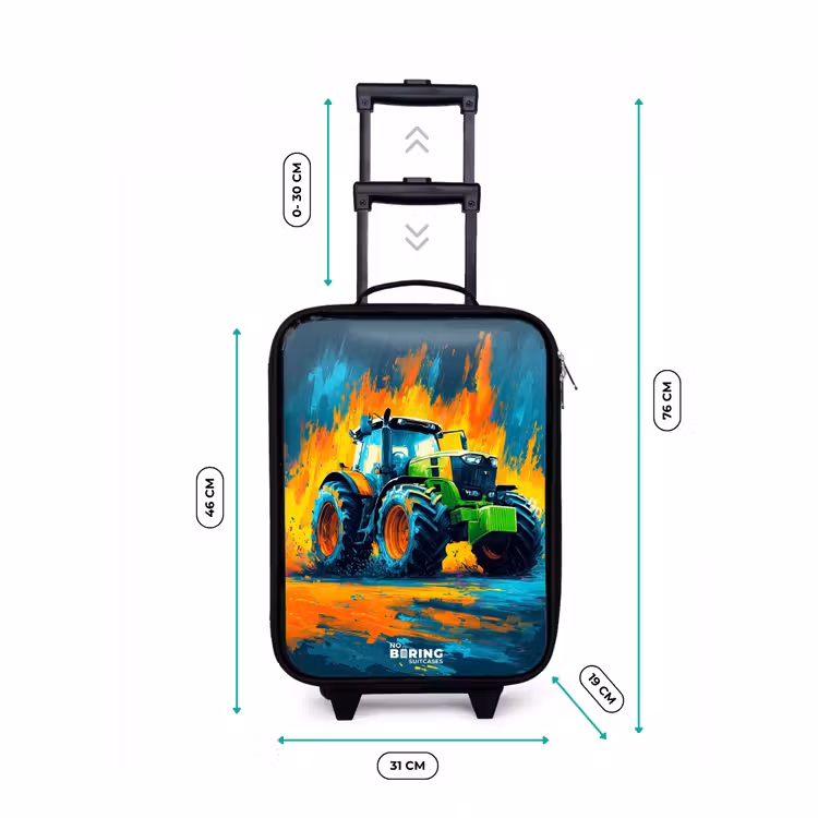 Valise enfant - Tracteur - Vert - Abstrait - Coups de pinceau — 7