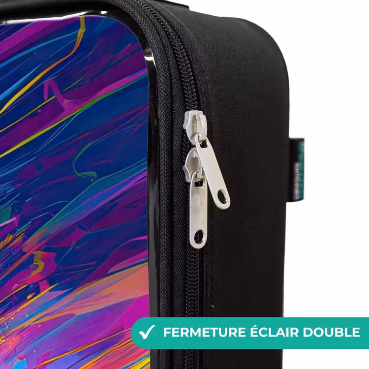 Valise enfant - Vélo de cross - Couleurs néon - Lignes - Casque — 6